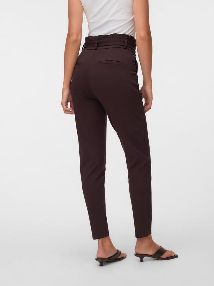 VERO MODA Damen Stoffhose Vmeva Hw Loose Paperbag Pant Ga Noos S / 32L Chocolate Torte, S / 32L Choc