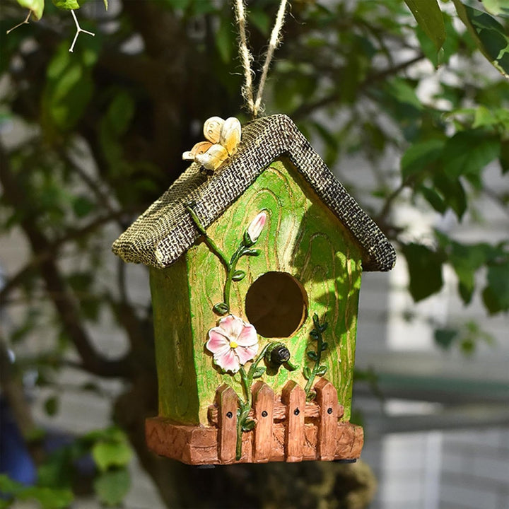 Vogelhaus für Baum, Outdoor Vogelhäuser - Harz handgeschnitztes Vogelhaus - Bunte Nistkiste, Gartend
