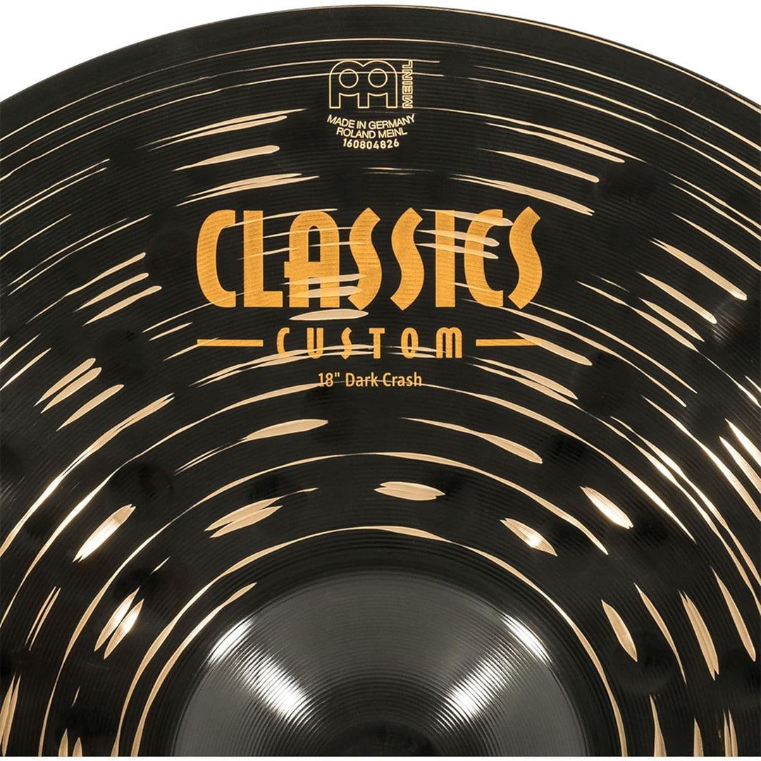 Meinl Cymbals Classics Custom Dark Crash 18 Zoll (Video) Schlagzeug Becken (45,72cm) B12 Bronze, Dun