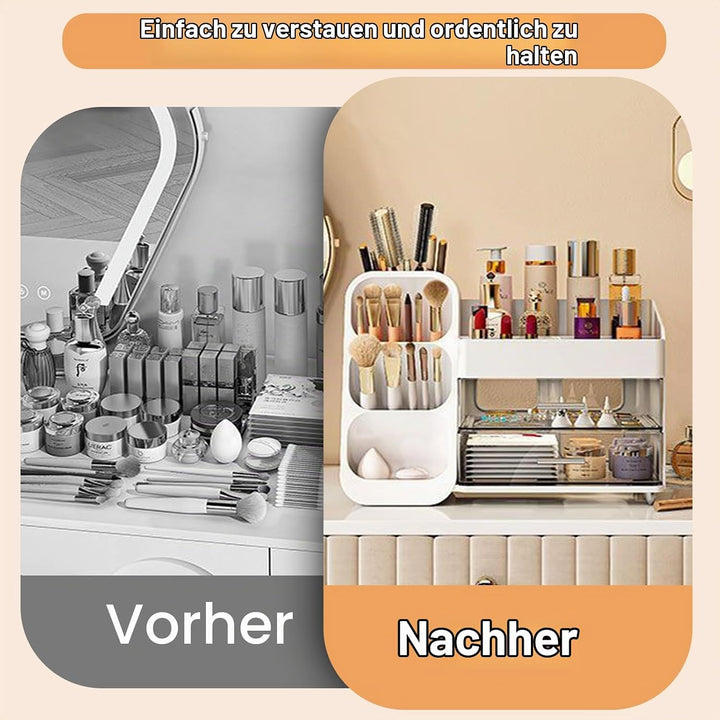 Afeeler Make Up Kosmetik Organizer mit Schubladen, Pinsel Organizer, Multifunktion Schminktisch Orga
