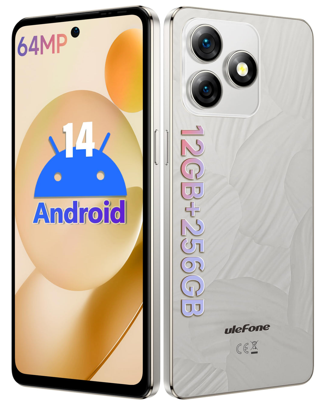 Ulefone Note 18 Pro Handy ohne vertrag, 64MP+50MP+32MP Kamera 12GB+256GB/SD-2TB Android 14 Smartphon