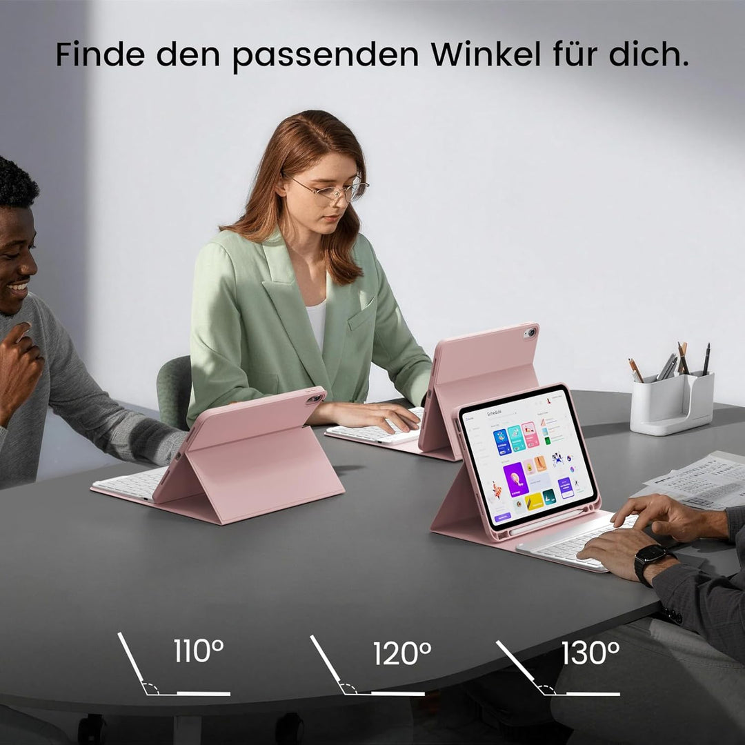 Hülle mit Tastatur für iPad 11 Generation (A16) 11 Zoll 2025/10 Generation 10.9 Zoll 2022, Mit Magne