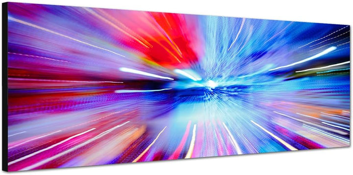 Paul Sinus Art Panoramabild auf Leinwand und Keilrahmen 150x50cm Lichter Farben bunt abstrakt Tunnel