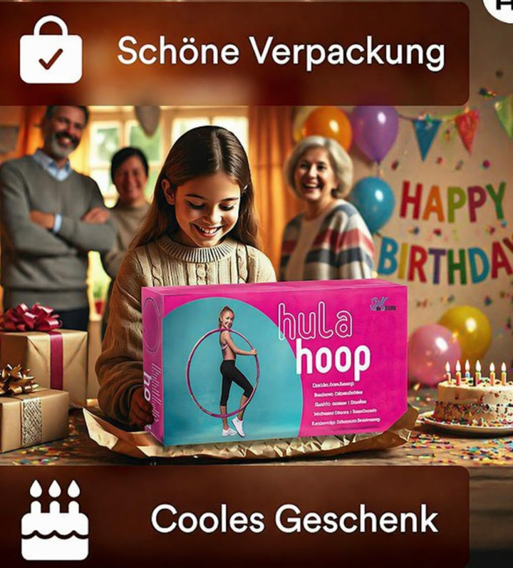Hula Hoop Reifen Kinder - Hochwertige Schaumstoffpolsterung, 88cm, Edelstahlring, einfaches Handling