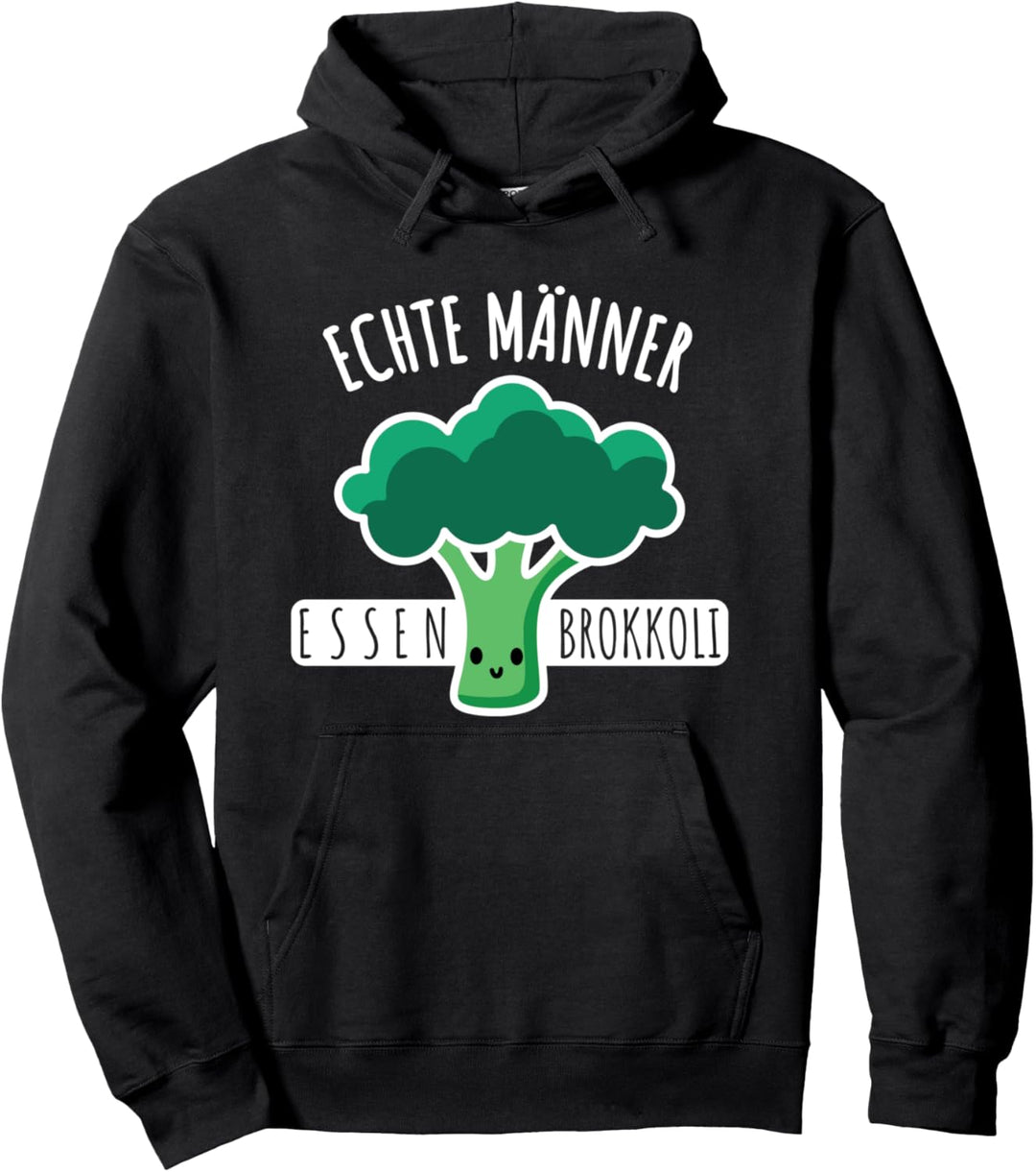 Echte Männer Essen Brokkoli | Vegan Gemüse Pullover Hoodie