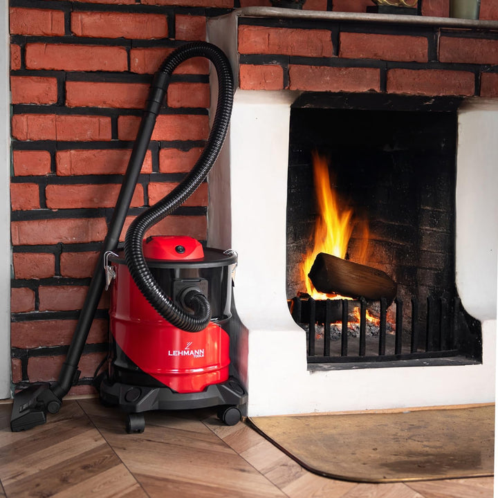 LEHMANN Haddo Industriestaubsauger 2000W - Aschesauger für Kamin mit Doppelfilteranlage - Nass Trock