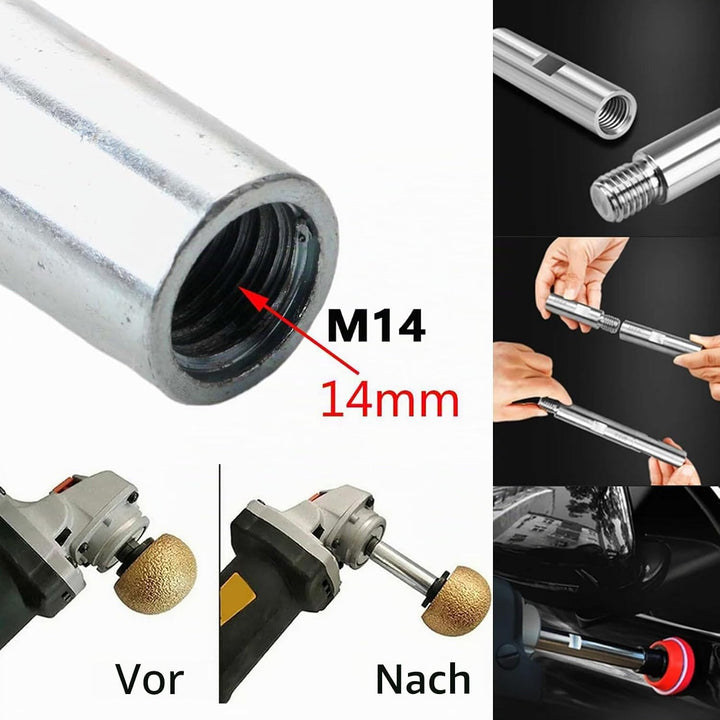3 Stück Winkelschleifer Verlängerung, M14 Polisher Verlängerung Schaft Set Edelstahl M14 Winkelschle