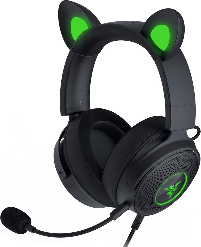 Razer Kraken Kitty V2 Pro RGB-Headset: austauschbare Ohren (Kitty, Bär, Hase) – Stream-Reaktivbeleuc