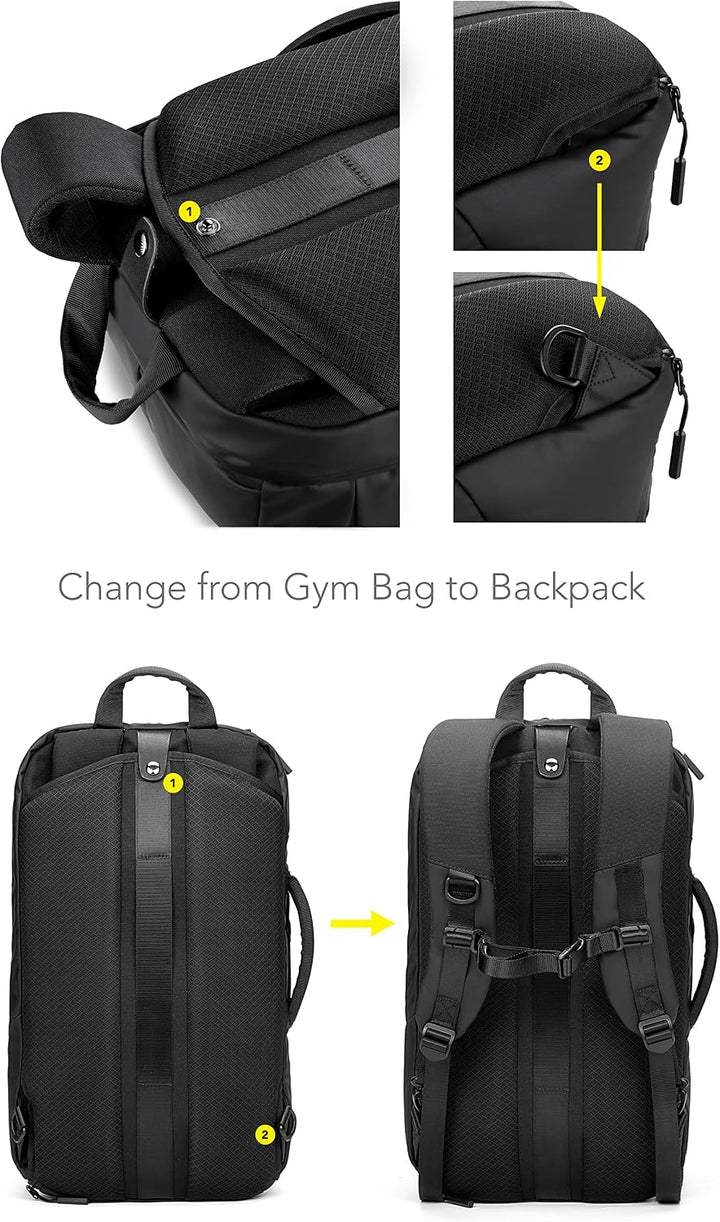 Fitgriff® Sporttasche mit Rucksackfunktion - Rucksack mit Schuhfach &amp; Laptopfach - für Herren und Da