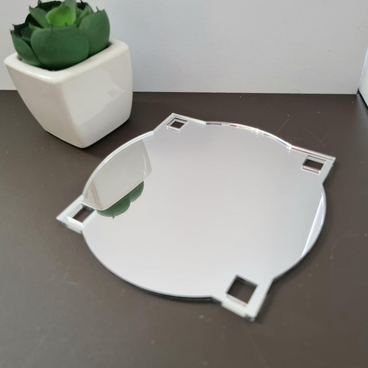 Super Cool Creations Art-Deco-Spiegel, rund, Silber, Durchmesser: 45 cm, Durchmesser: 45 cm