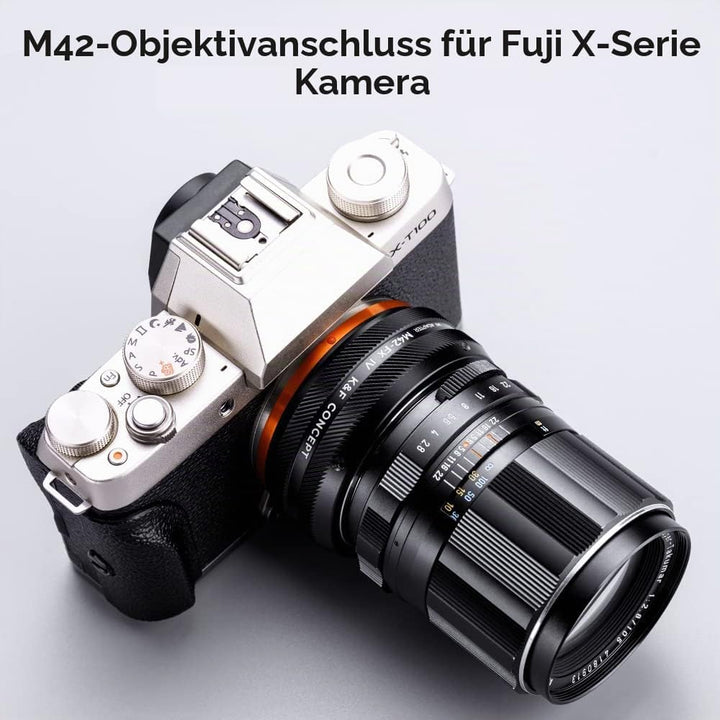 K&amp;F Concept Lens Mount Adapter M42-FX IV Manueller Fokus Kompatibel mit M42 Objektiv und Fujifilm X