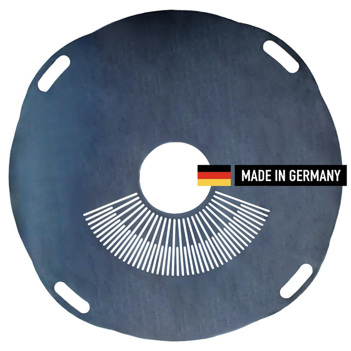 Dynamic-Wave Premium Feuerplatte 80 cm - 5mm dick - Grillring & BBQ-Platte (mit Feinem Grillrost) &