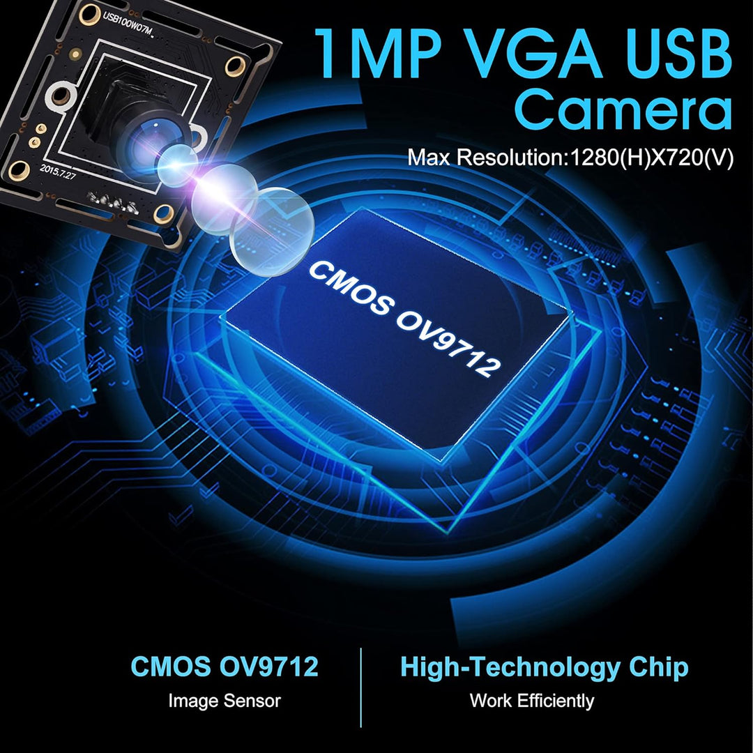 G 30fps USB Kameramodul 1mp Webcam modul Weitwinkel HD Webkamera,720P 45grad Objektiv USB mit Kamera