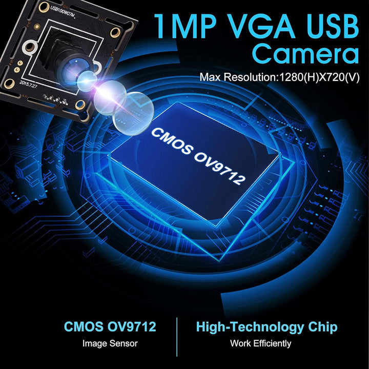 G 30fps USB Kameramodul 1mp Webcam modul Weitwinkel HD Webkamera,720P 45grad Objektiv USB mit Kamera