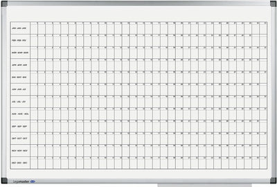 Legamaster 7-411000 Premium Jahresplaner, UV-gehärtetes Whiteboard, horizontale Jahresübersicht, 90