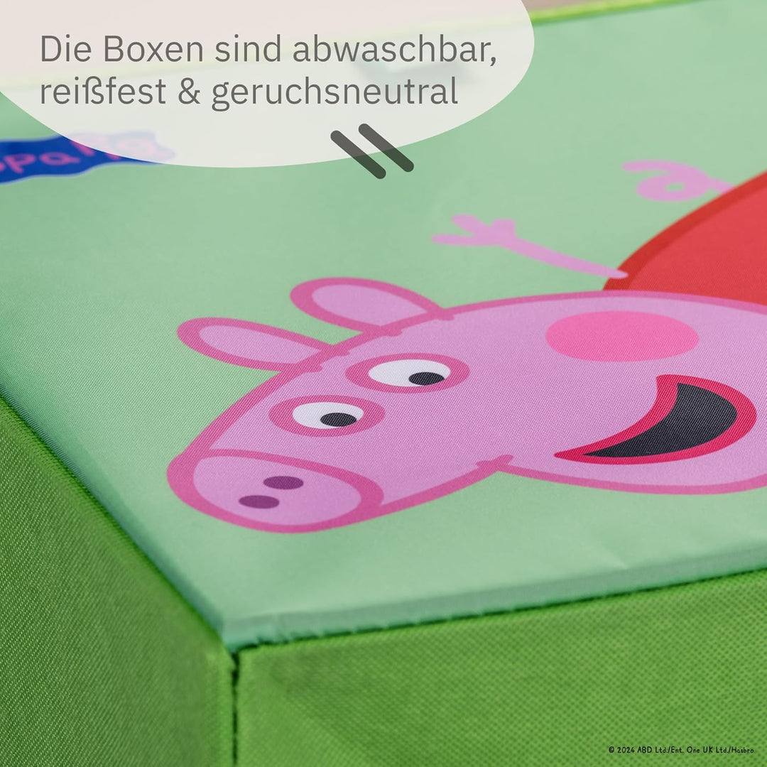 LIFENEY meets Peppa Wutz Aufbewahrungsboxen für Kinder 2er Set – Box-Set mit Peppa Pig Motiven zur A
