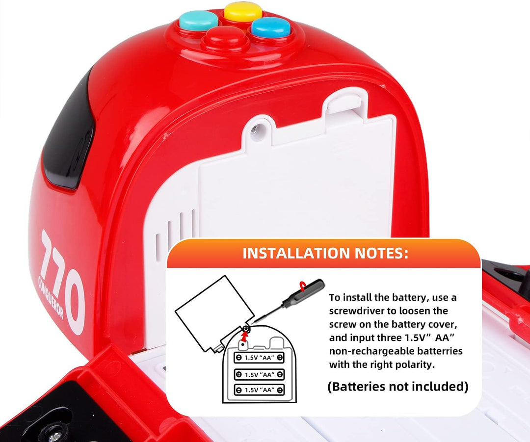 Jenilily Feuerwehr Flugzeug Spielzeug Auto mit Verkehrsschilder  Kleinkind Transporter Spielzeugauto