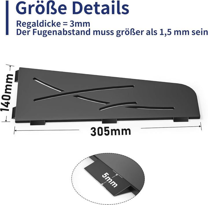 Eck Duschregal mit 3 mm Stärke, Duschablage Ohne Bohren Eckregal Dusche, SUS304 Edelstahl Badezimmer