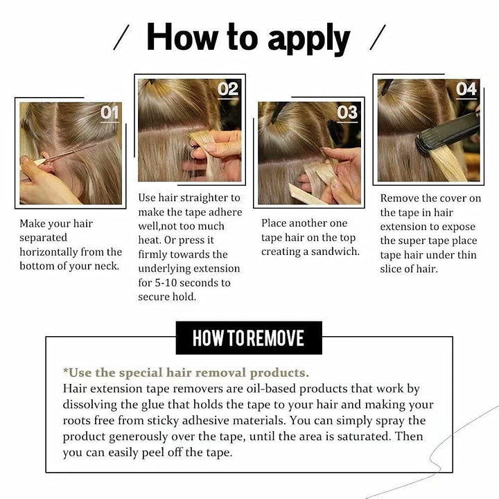 Moresoo Tape Extensions Echthaar Blond 40 cm Skin Weft Haarverlängerung Echthaar Tape in Extensions