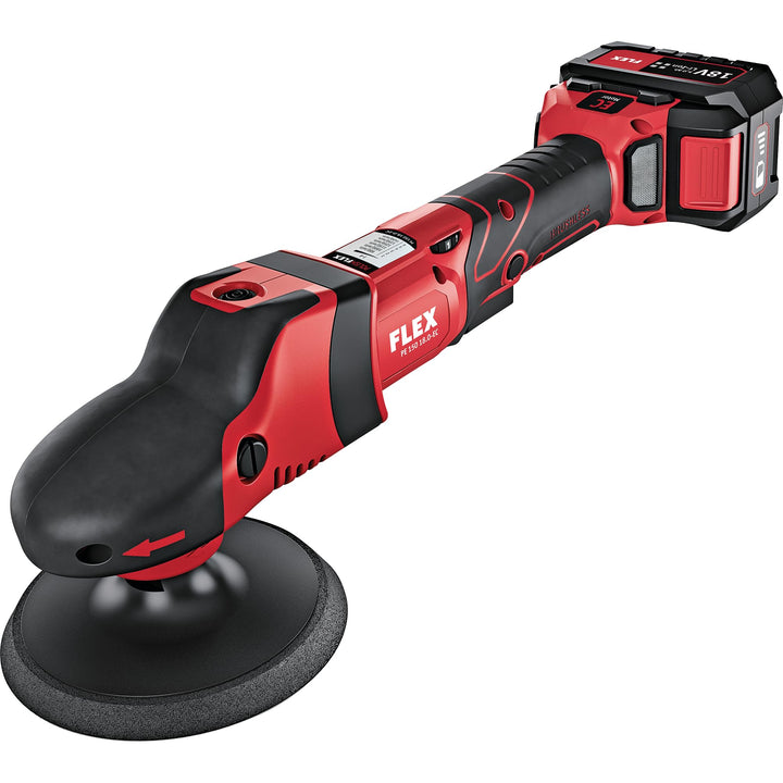 Flex Akku Rotationspolierer PE 150 18.0-EC/5.0 Set (max. Polierkörper ø 160 mm, max. Stützteller ø 1