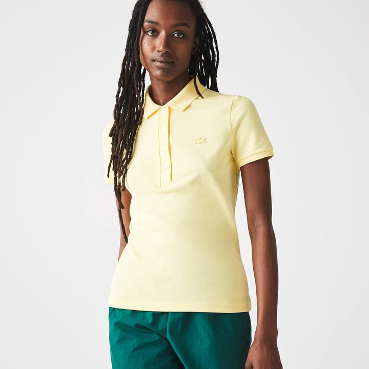 Lacoste Damen PF5462 Hemd mit Kragen, Rippstrick, Jaune, 38