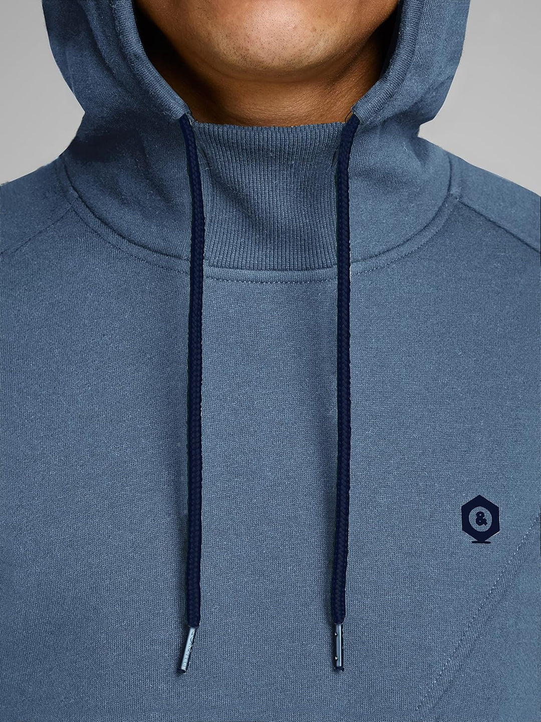 JACK & JONES Male Sweatshirt Detaillierter M China Blue, Detail Navy Blazer, M China Blue, Detail Na