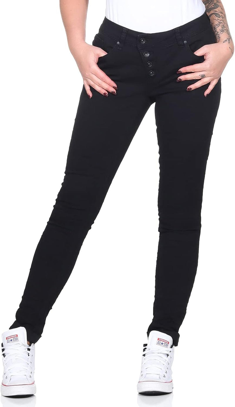 Buena Vista Jeans Hosen Damen - Malibu - Stretch Twill - Black - schwarz - Gr. XL Schwarz, XL Schwar