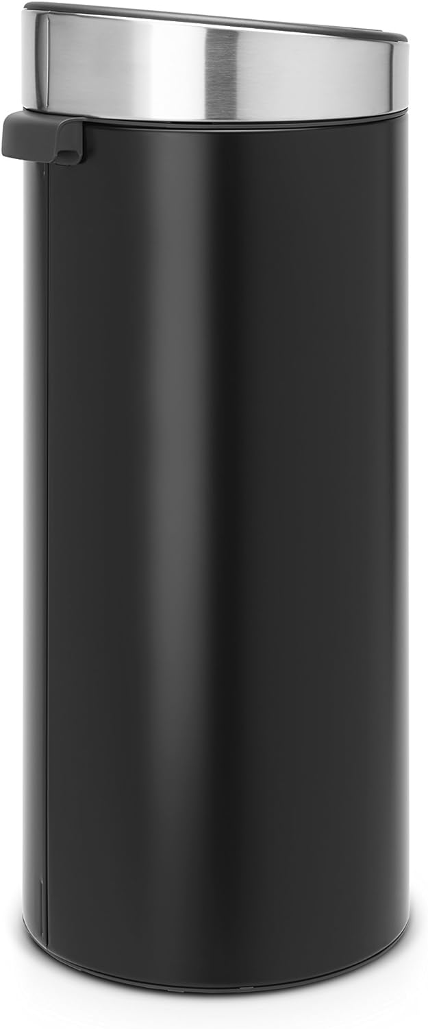 Brabantia Touch Bin New Mit Herausnehmbaren Kunststoffeinsatz, Matt Black/Matt Steel, 30 L
