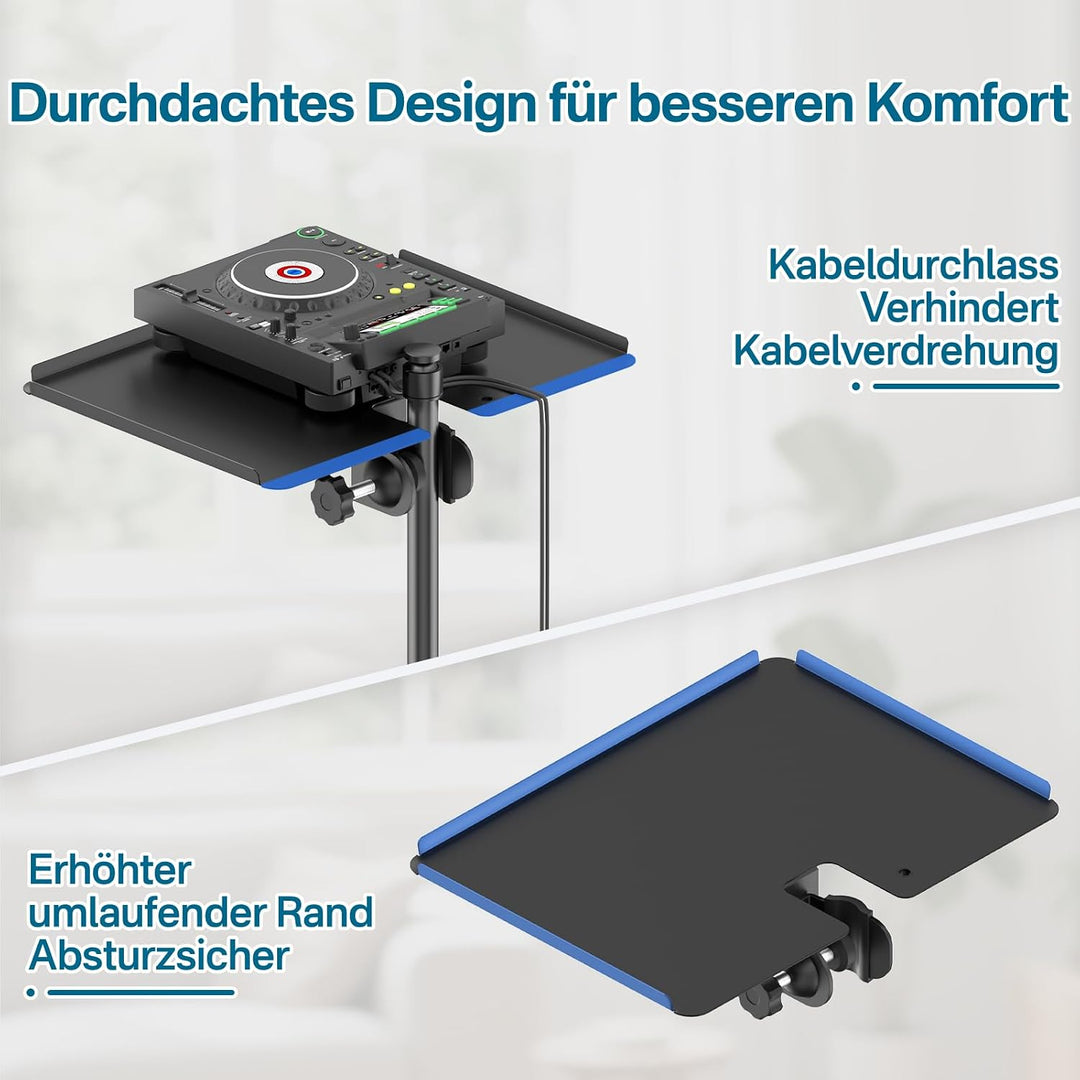 Metall Mikrofonständer Ablage mit Handyhalter – 11,7" x 7,8" Funktionsgrosse Mikrofonständer Tablett
