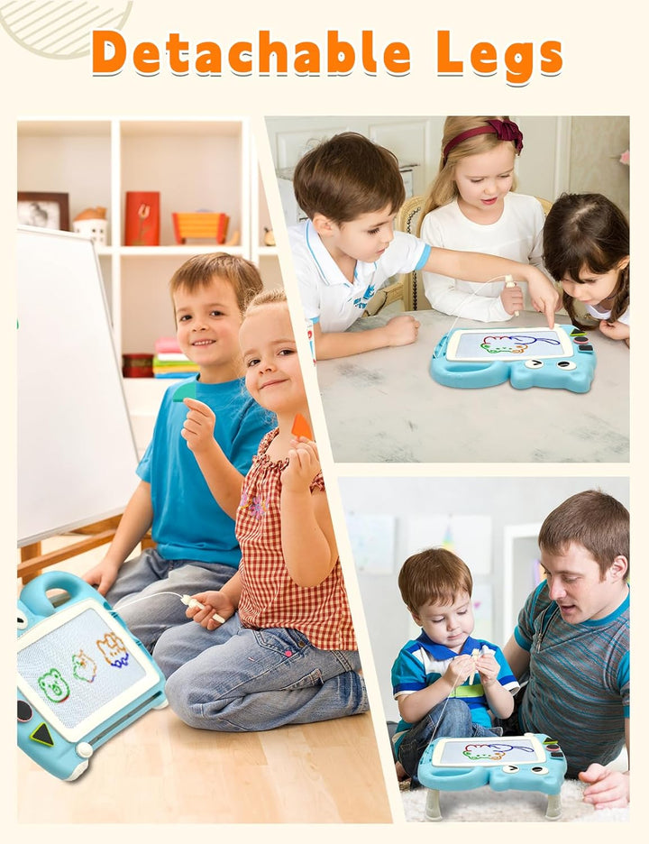 Magnetmaltafel Kinder, Zaubermaltafel Tragbar mit 4 Farbzonen, Zaubertafel ohne Staub für Kinder 1-6