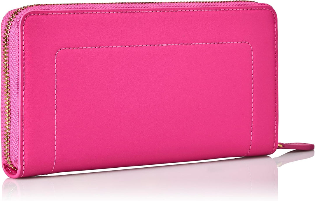 Pinko Damen Ryder Zip Around Kalbsleder Seide Reisezubehör-Brieftasche, N17q_pink Pinko-antique Gold