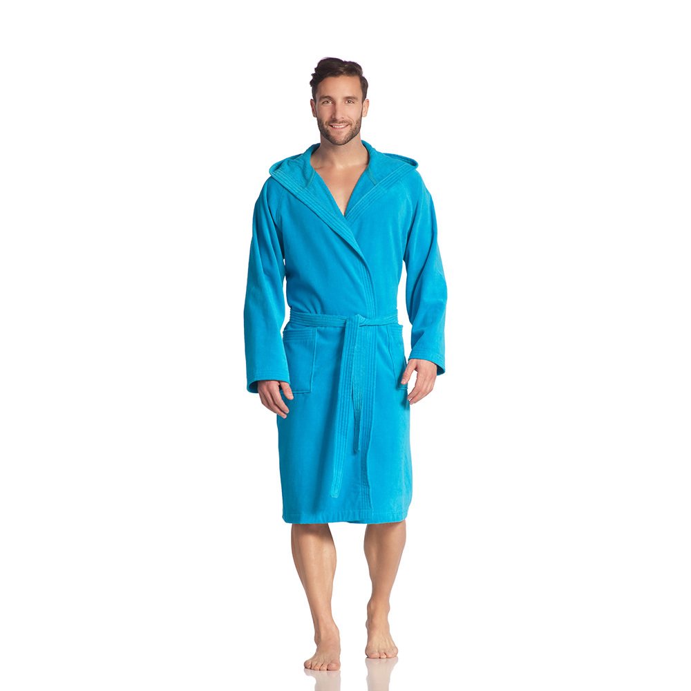 Vossen Damen & Herren Bademantel Texas XS Blau (Turquoise 557), XS Blau (Turquoise 557)