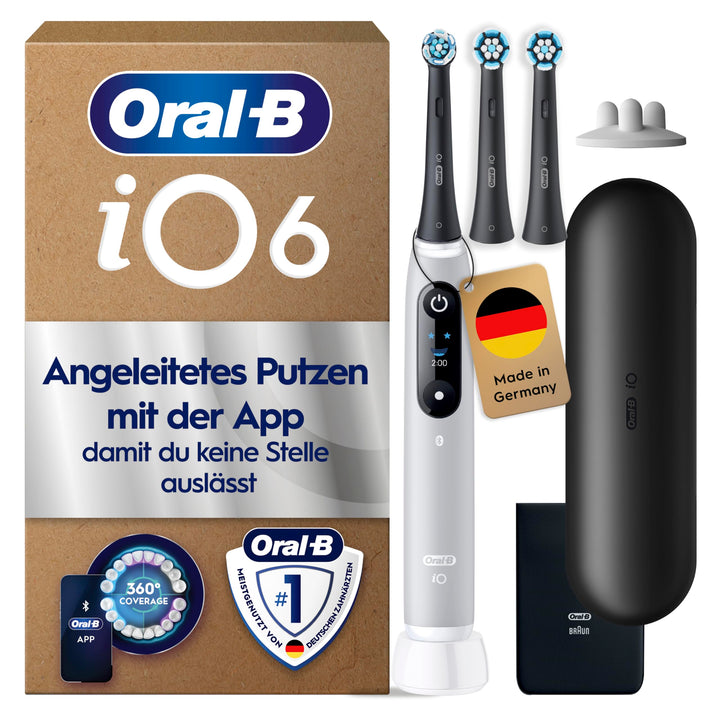 Oral-B iO Series 6 Plus Sensitive Edition Elektrische Zahnbürste/Electric Toothbrush, PLUS 3 Aufstec