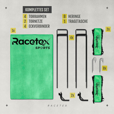 Racetex 2er Fussballtor Kinder Set - Fussball Tore inkl. nützlicher Tasche zum Transportieren - Vers