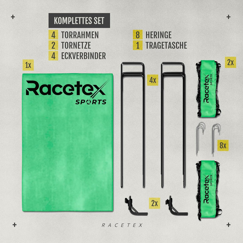 Racetex 2er Fussballtor Kinder Set - Fussball Tore inkl. nützlicher Tasche zum Transportieren - Vers