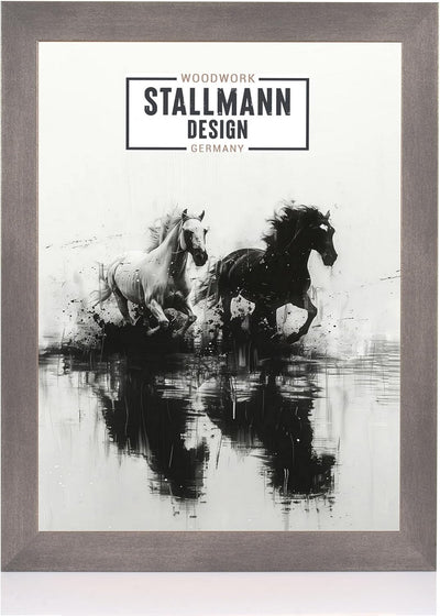 Stallmann Design Bilderrahmen 50x80 cm stahl Holz mit Acrylglas Rahmen-Breite 40mm Posterrahmen Wech
