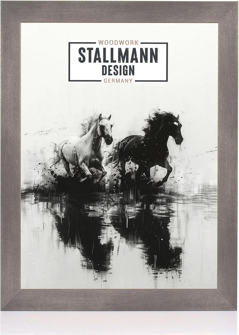 Stallmann Design Bilderrahmen 50x80 cm stahl Holz mit Acrylglas Rahmen-Breite 40mm Posterrahmen Wech
