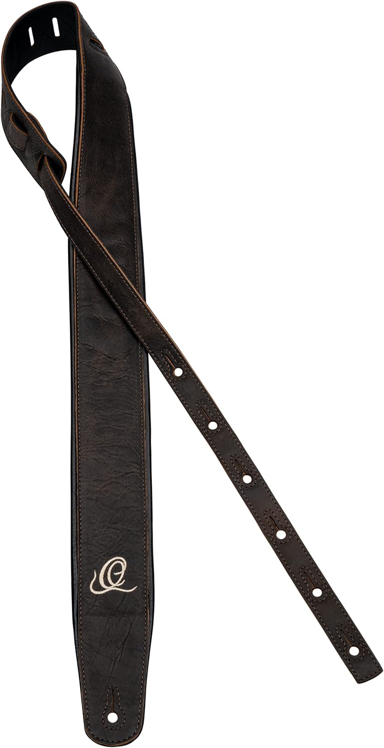 Ortega Guitars Echtleder Gitarrengurt längenverstellbar - Akustik Gitarre / Bass, E-Gitarre, E-Bass
