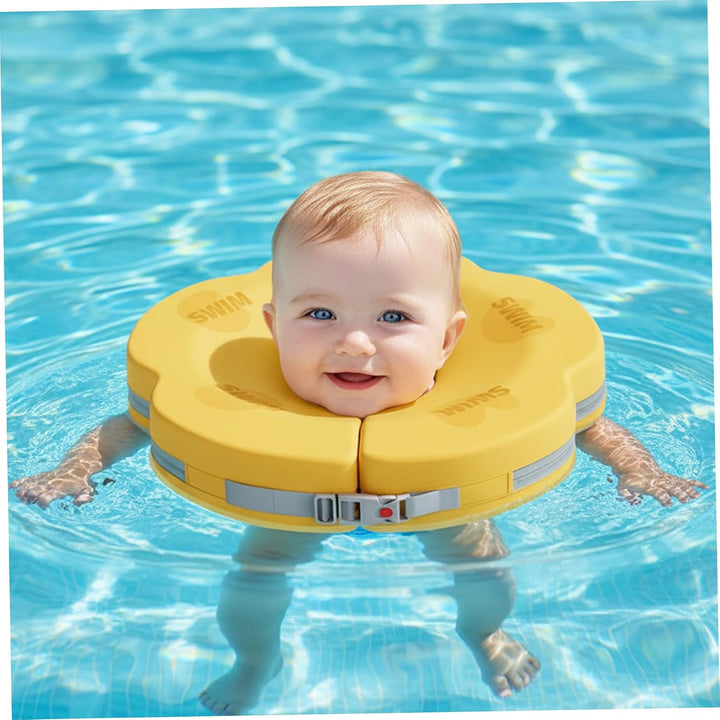 Baby-Halsschwimmer für 0–6 Monate – Verstellbarer und sicherer Schwimmschwimmer mit weichem Kragende