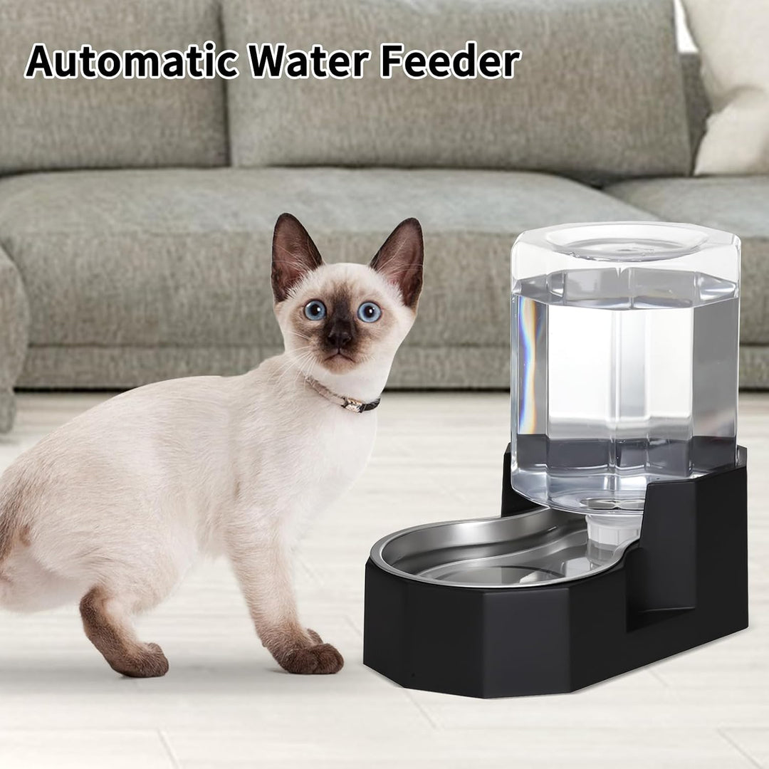 Sfozstra 5L Trinkbrunnen f. Hunde - Edelstahl, standsicher | Schwerkraftbetrieben, 5L, rutschfester