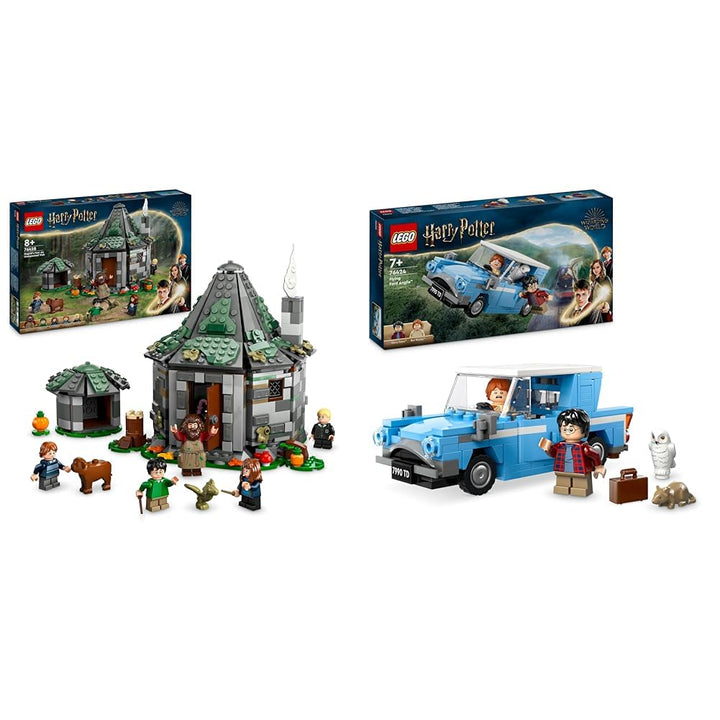 LEGO Harry Potter Hagrids Hütte: EIN unerwarteter Besuch Set & Harry Potter Fliegender Ford Anglia,