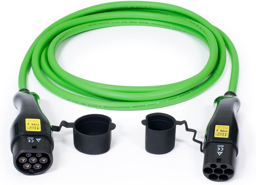 Ladekabel für Elektroauto Typ2-Typ2 32A, 3-phasig (22kW) Mode 3, Glatte Ausführung, 5 Meter Kabel, e