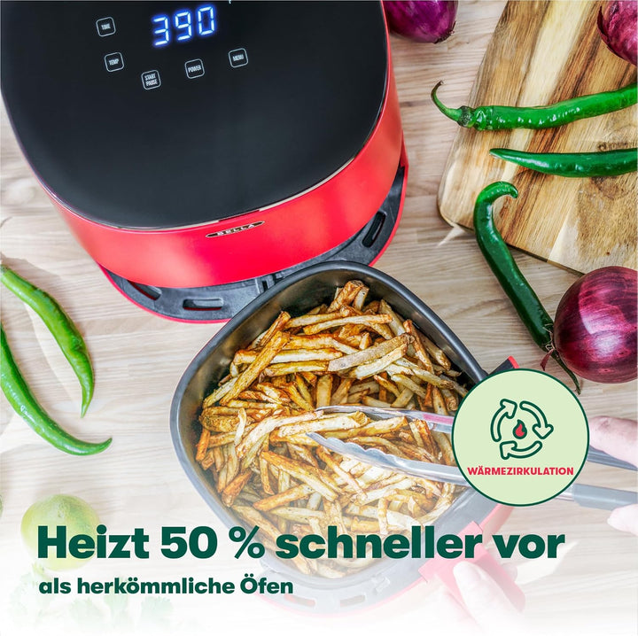 bella 3 L Touchscreen-Heissluftfritteuse, ölfreies Frittieren, spülmaschinenfeste Antihaft-Pfanne un