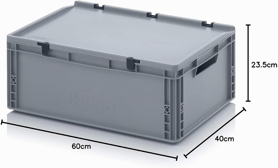 Auer Packaging Eurobehälter-Eurobox 60 x 40 x 23,5 cm mit Scharnierdeckel * Plastikbox Lagerbox ED 6