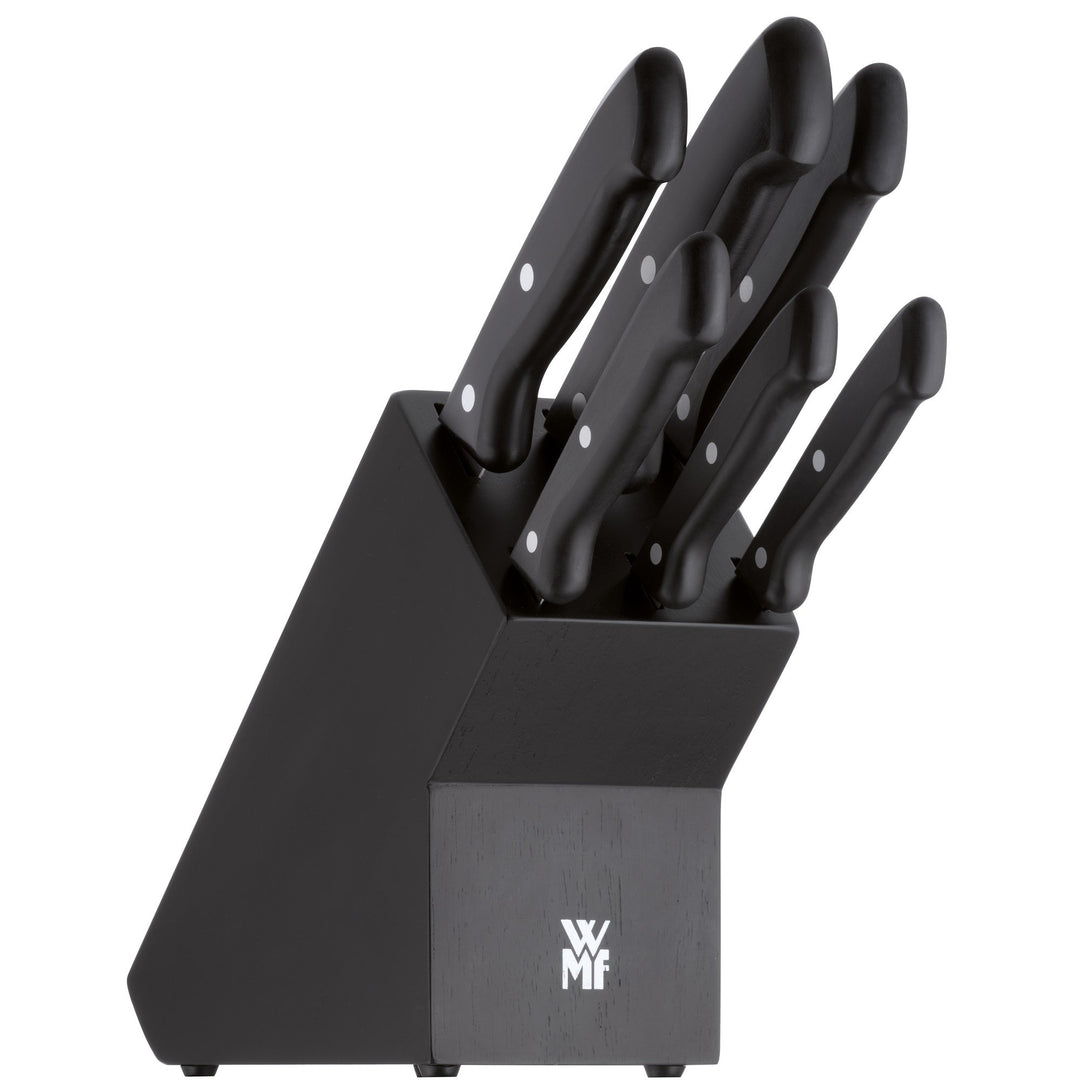 WMF Messerblock bestückt Classic Line 7-teilig Messerblock Schälmesser Gemüsemesser Steakmesser Flei