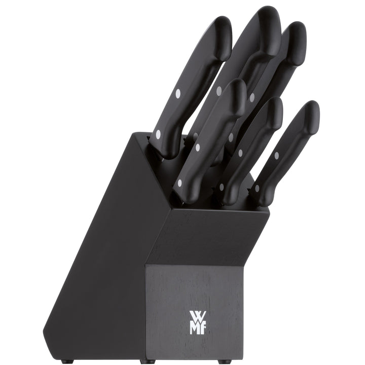 WMF Messerblock bestückt Classic Line 7-teilig Messerblock Schälmesser Gemüsemesser Steakmesser Flei