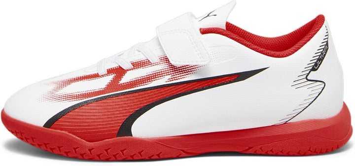 PUMA Unisex Kinder Ultra Play It V Jr Fussballschuh 30 EU Puma White Puma Black Fire Orchid, 30 EU P