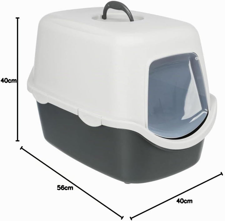 TRIXIE Katzentoilette Vico, mit Haube, 40 × 40 × 56 cm, dunkelgrau/hellgrau dunkelgrau/hellgrau 40 ×