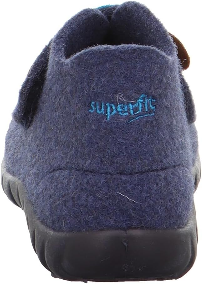 Superfit Baby-Jungen Happy Wollfilz Hausschuh 19 EU Blau 8030, 19 EU Blau 8030