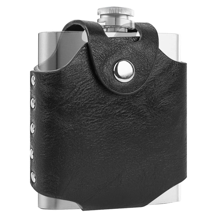 Linkidea Leichtes Flachmann-Etui aus veganem Leder, tragbare Gürteltasche, kompatibel mit 177-ml-Fla